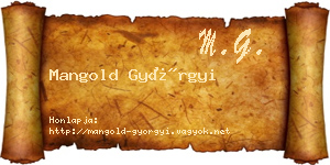 Mangold Györgyi névjegykártya